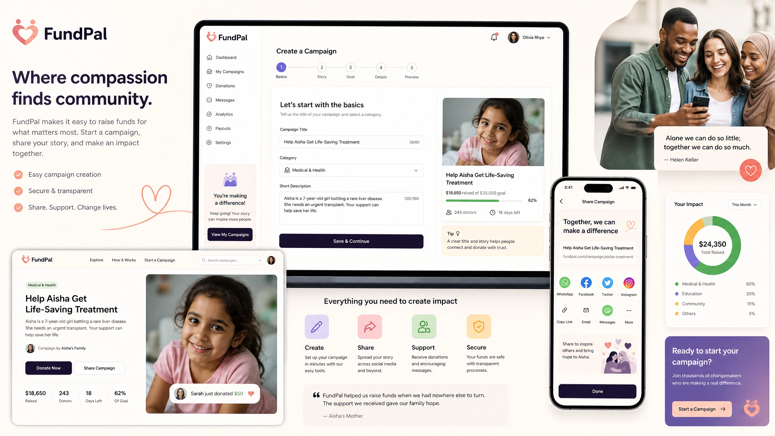 FundPal crowdfunding platform UI